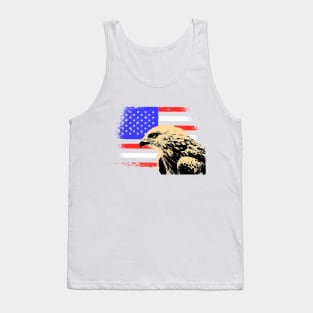 Eagle in front of American Flag Tank Top